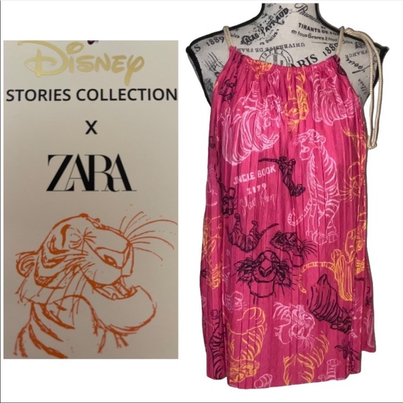 ZARA Disney Stories Collection Jungle Book Halter Top Pink Sleeveless Medium NWT - Picture 3 of 15